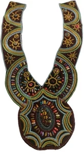 Neck Piece Embroidered Beaded Appliqué For Dress/Tunic New - Picture 1 of 6