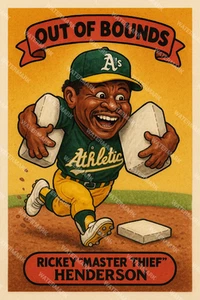 GX24 Rickey Henderson Out of Bounds A's Athletics 4x6 12x18 16x24 Photo - Picture 1 of 1