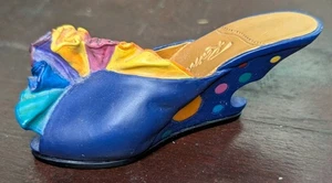 1999 "Rio" Just the Right Shoe by Raine #25080 Blue Ruffles Miniature - Picture 1 of 4