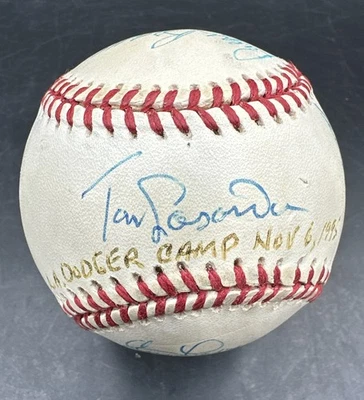 Tommy Lasorda Rick Monday LA Dodgers Camp Nov 6, 1995 Signed NL Baseball MLB - Image 1 of 4