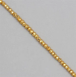 50cts Gold Colour Coated Pyrite Graduated Faceted Rondelles Approx From 2x1 to 4 - Picture 1 of 2