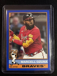 🔥Marcell Ozuna 2025 Topps Heritage blu scuro #152 Atlanta Braves - Foto 1 di 2