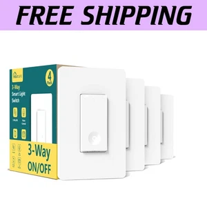 3-Way Smart Light Switch 4-Pack - Wi-Fi Enabled, Works with Alexa & Google - Picture 1 of 11