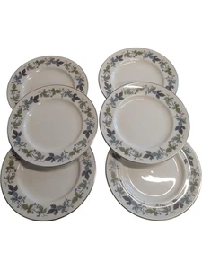 Set of 6 Royal Doulton Floral Pattern Dessert Plates 26cm Ceramic Tableware - Picture 1 of 3