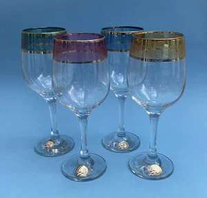 Vier Cristalleria Fumo Weingläser Hand Made in Italy Neu mit Labor - Bild 1 von 13