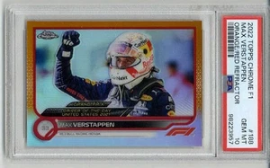2022 TOPPS CHROME F1 ORANGE/RED REFRACTOR #188 MAX VERSTAPPEN PSA 10 LOW POP - Picture 1 of 2