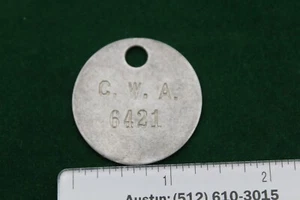 Communication Workers of America Union 6421 Metal Fob Tag Chit Token - Picture 1 of 2