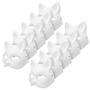 10pcs Kids Cosplay Masks Cat Half Face Masquerade Cat Masks Costume - Picture 1 of 10