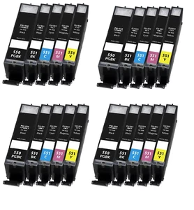 20 CARTUCCE XL PER CANON PIXMA MG6650 MG7100 MG7150 MG7550 MX725 MX925 - Foto 1 di 1