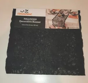 SPIDER WEB LACE STYLE GOTH HALLOWEEN TABLE COVER MANTEL RUNNER 13"X72" - Picture 1 of 4