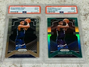 Lote de 2 tarjetas - 2019 Prizm ROOKIE Base & Green Prizm #252 Jarrett Culver PSA 9 RC - Imagen 1 de 2