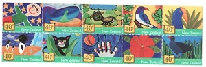 2002 New Zealand Sc #1798a - Children's Art - ie. birds, flowers, cats  MNH Cv$8 - Picture 1 of 1