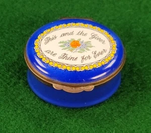 Vtg. Crummles Enamel Trinket Jewelry Box This and the Giver are Thine for Ever - Picture 1 of 12