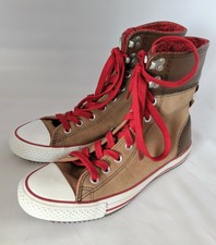womens brown leather converse high tops