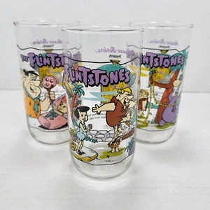 Vintage Set of 3 1991 Hardee's Flintstones First 30 Years Collectible Glasses - Imagen 1 de 18