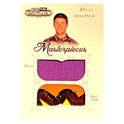 Denny Hamlin 2012 Press Pass Showcase Masterpieces 3 Color Logo Relic 84/99 - Image 1 of 3