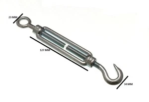 Turnbuckle Wire Strainer Tensioner Hook - Eye ZP 10mm Pack Size 3 - Bild 1 von 1