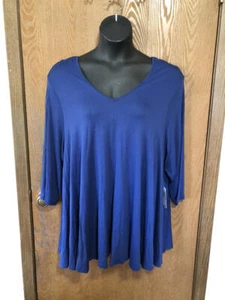 NWT Chelsea & Theodore Navy Blue Swing Top 2X - Picture 1 of 12