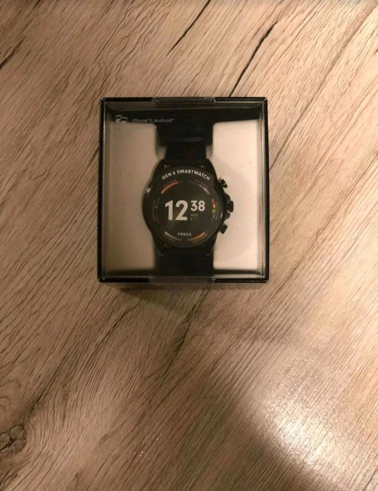 Fossil Gen 6 FTW4061 44mm Edelstahlgehäuse mit Silikonarmband in Schwarz  - Bild 1 von 1