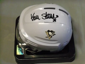 Kevin Stevens, Pittsburgh Penguins, Signed, Penguins, NHL White Mini Helmet - Picture 1 of 3