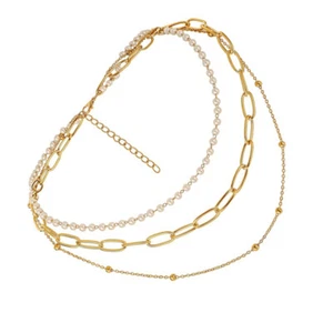 Collar de cadena de eslabones con clip para mujer en capas medias de Navidad rellenos - Imagen 1 de 12