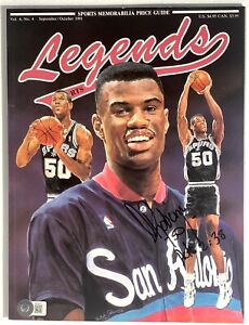 David Robinson signed Legends Magazine 1991 Spurs basketball beckett coa
