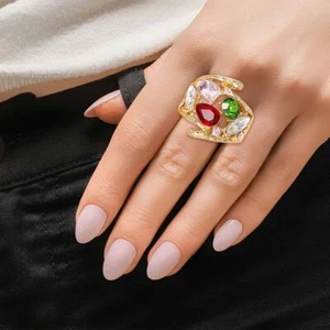 Multi Loop Crystal Ring - Imagen 1 de 2