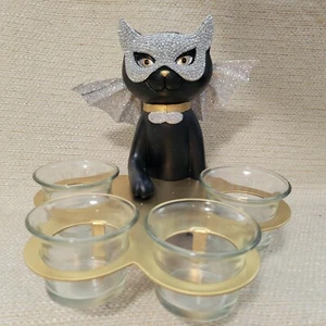 NOS RARE Yankee Candle Halloween Sophia Cat 4 Tea Light Candle Holder 220924G - Picture 1 of 9