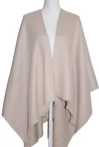 Calvin Klein Cape Wrap Shawl Tan Brown One Size CK Logo Inside Open Poncho - Picture 1 of 10