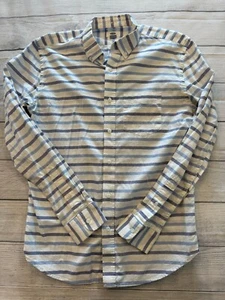 Old Navy Button Down Hemd Herren Medium Slim Fit weiß maritim Streifen Kragen - Bild 1 von 5