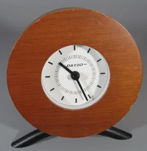 Retro Style Round Wooden Desktop/ Tabletop Clock "Pazzo" - Picture 1 of 5