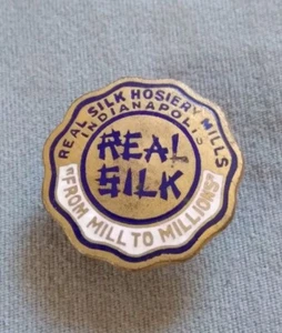 Antique Real Silk Hosiery Mills Indianapolis Metal Screw Back Button. - Picture 1 of 12