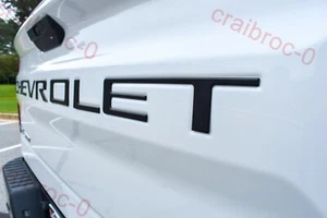 New Black Chevrolet Raised Tailgate Letters Decal for 2019-2023 Chevy Silverado - Picture 1 of 8