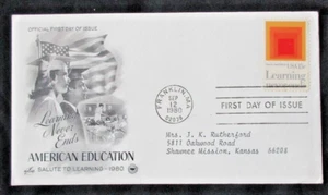 US FDC #1833*AMERICAN EDUCATION*9/12/1980*15c stamp-Artcraft Cachet - Picture 1 of 4