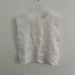 Madewell Canotta con scollo a bateau in 100% lino colore bianco - Foto 1 di 6