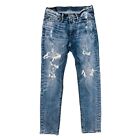 B8* Abercrombie Fitch skinny distressed destroyed jeans mens 28 x 30