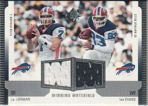 J.P. Losman/Lee Evans 2005 SPx Winning Materials Dual Jersey Card #WM-LE-Bills - Picture 1 of 2