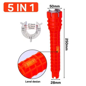 14 in 1 Spüle Wasserhahn Schraubenschlüssel Sanitär Reparatur Werkzeug Griff Doppelkopf Schraubenschlüssel - Bild 1 von 13