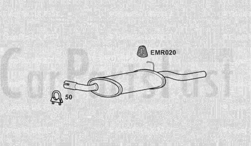 Caja Trasera de Escape Ford Escort 1.6 Diesel Hatchback 02/1986 A 09/1988 Foto 1 de 1