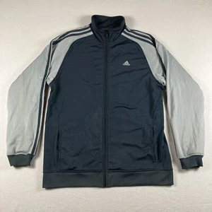 Chaqueta de Pista Adidas Para Hombre Grande Gris Cremallera Completa Polar Cuello Simulado Fútbol Entrenamiento - Imagen 1 de 14