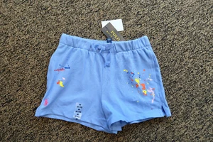 New Polo Ralph Lauren Girls Paint Splattered Shorts - MEDIUM (8 / 10) - Blue - Picture 1 of 5