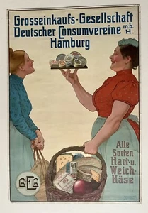 Plakat „GEG — Alle Sorten Käse“ Fritz Schoen um 1910 - Bild 1 von 7