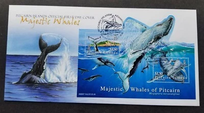 [SJ] Pitcairn Islands Humpback Whales 2006 Ocean Marine Mammal (FDC) *odd shape - Image 1 of 4
