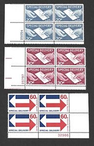US STAMPS E20, E21, E23 PLATE BLOCKS MINT NH OG SPECIAL DELIVERY FREE SHIP