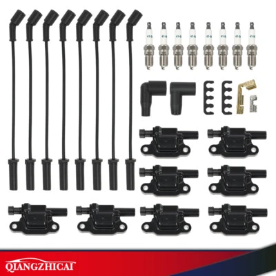 Fit For GMC Silverado 1500 Tahoe Square Ignition Coil & Spark Plug & Wires 8PCS  - Image 1 of 4