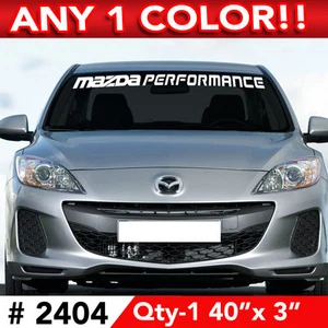 MAZDA PERFORMANCE WINDSHIELD DECAL STICKER 40"w x 3"h Any 1 Color - Picture 1 of 4