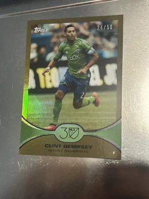 CLINT DEMPSEY 2025 Topps MLS 30th Anniversary #10 Seattle GOLD FOIL /50 HOF SP! - Image 1 of 2