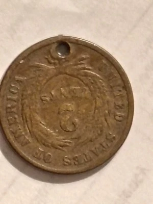 1865 2 Cents Bronze Coin With Civil War Era Shield & Motto "In God We Trust" - Image 1 of 4