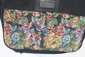 Black and Tapestry LDS Temple Case Carrying Clothes and Shoes 16 x 12 x 5" - Picture 1 of 3