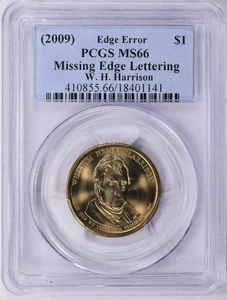 MS66 ErRoR!! 2009 W.H. Harrison Presidential Dollar Missing Edge Lettering PCGS - Picture 1 of 2